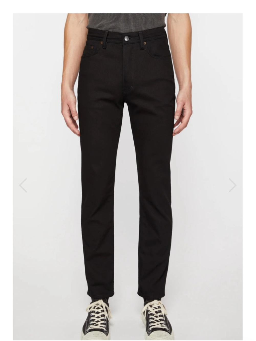 Acne Studios River Stay Black Slim Tapered Jeans Italy Sz 30 Minimal Denim